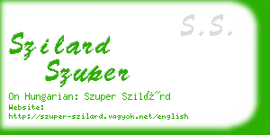 szilard szuper business card